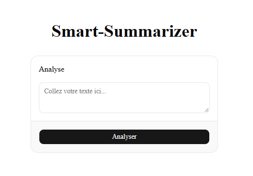 Aperçu du projet Smart Summarizer